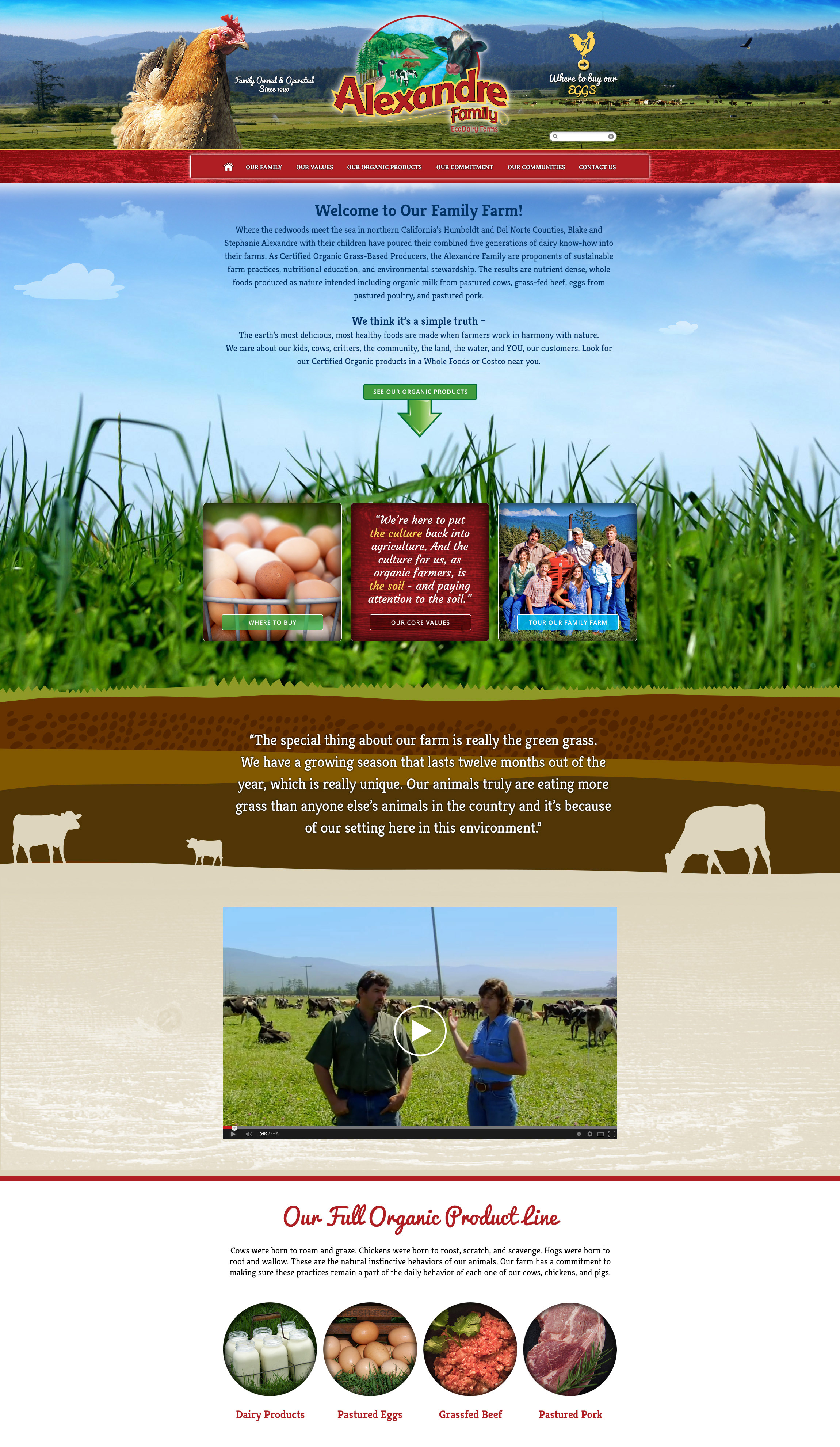 Alexandre EcoDairy Farms organic website design - Graphic Regime